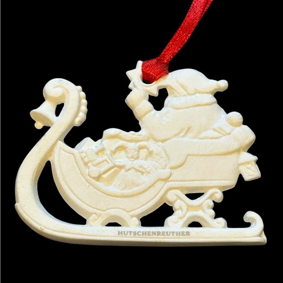 Hutschenreuther Porcelain Christmas Ornaments Angel & Santa in Sleigh - Picture 3 of 6